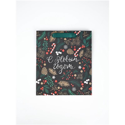 Набор пакетов подарочных новогодних «Еловый лес», 4 шт., 27×23×11.5 см