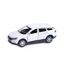 Машина металл Lada Vesta Sw Cross 12 см, (двери, багаж, белый) инерц, в коробке