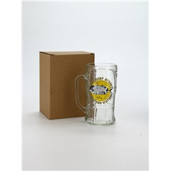 Кружка пивная стеклянная «Крепкому мужику, со светлым будущим», 500 мл