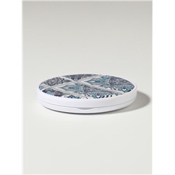 Зеркало складное «Витраж», d=7.3 см, с увеличением х2, голубое