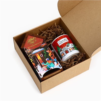 Подарочный набор новогодний «Тепло внутри, сказочно снаружи»: чайный домик, кружка, 20.5×20.5×10 см