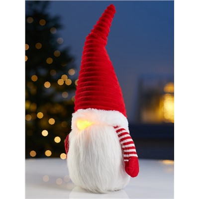 Фигура текстиль «Гном романтик в красном» 40 см, 1 LED, от батареек LR1130×3, свечение тёплое белое