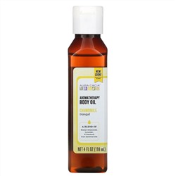 Aura Cacia, Ароматерапевтическое масло для тела, успокаивающая ромашка, 4 жидких унции (118 мл)