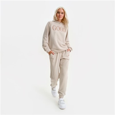 Костюм женский (толстовка, брюки) MIST Good, размер 52-54, бежевый