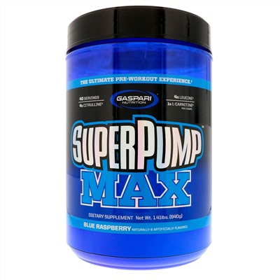 Gaspari Nutrition, SuperPump Max, синий малиновый лед, 640 г (1,41 фунта)