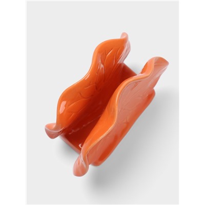 Салфетница «Цветок», 12×5×10 см, керамика, оранжевая