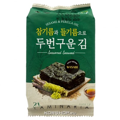 Сушеная морская капуста со вкусом васаби Nori Land, Корея, 4 г