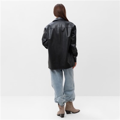 Рубашка женская из экокожи MIST: Base, размер 40, чёрная