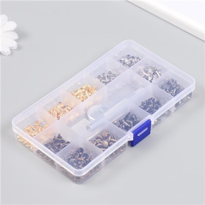 Набор заклёпок 180 шт., 12 видов (8×12 мм; 8×8 мм; 6×6 мм), 17.2×9.5×2.3 см