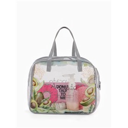 Косметичка - сумка на молнии для бассейна, с ручками, с принтом, серая