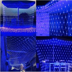 Светодиодная сеть (220в,2х2м, синяя)