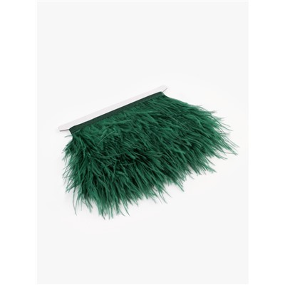 Перья страуса декоративные, на ленте, 8-10 см, 5±0.5 м, зелёные