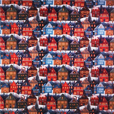 Бумага оберточная для сувенирной продукции в рулонах, с полноцветным декоративным рисунком, плотностью 80 г/м2 100х70