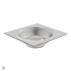 Трап 100х100 мм, вертикальный, с защит. от запахов, внеш/внутр d=40/37 мм, нержав. сталь, хром