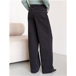 Джинсы-трубы из эластичного денима на флисе