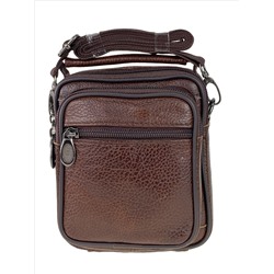 Кожаная мужская сумка на пояс, цвет коричневый