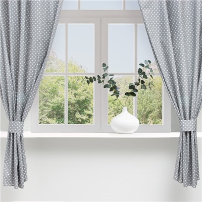 Шторы для кухни «Этель. Звёзды», 149×180 см - 2 шт., подхваты - 2 шт.