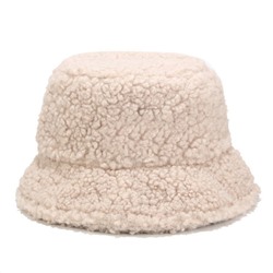 Двухсторонняя панама, искусственная овечья шерсть, бежевая, арт.47.0437