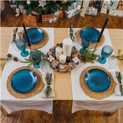 Тарелка обеденная «Лунная тропа», d=21 см, керамика, синяя