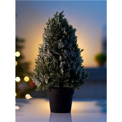 Фигура светодиодная «Можжевельник заснеженный» 35 см, 20 LED, от батареек AG13×3, свечение тёплое белое