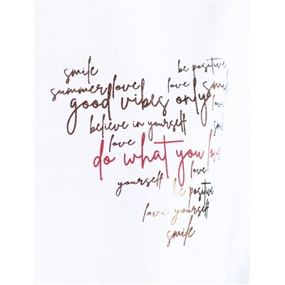 Футболка с принтом свободная из премиального 100% хлопка