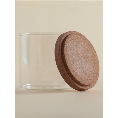 Банки для сыпучих SL Home «Алькорноке», 2 банки 280 ми, 2 банки 650 мл, с пробковой крышкой, на подставке, стекло, прозрачные