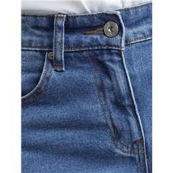 Джинсы трубы из эластичного денима