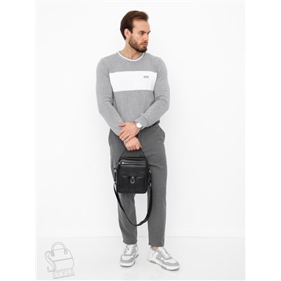 Сумка мужская кожаная 8208H black Heanbag