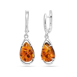 Серьги из серебра янтарь, СП74