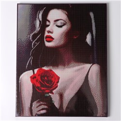 УЦЕНКА Алмазная вышивка полное заполнение «Красная роза», на раме, 40×50 см