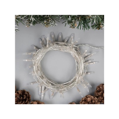 Гирлянда «Нить» 5 м с насадками «Игла», IP20, прозрачная нить, 50 LED, свечение мульти, 8 режимов, 220 В