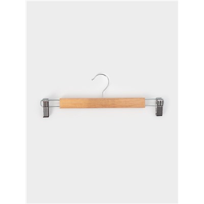 Вешалка для брюк и юбок Доляна, 33×13 см, с зажимами, светлое дерево