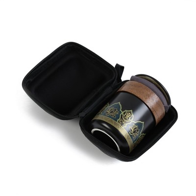 Набор для чайной церемонии ДЖЕКИЧАЙ, 5 предметов на 3 персоны: чашка 50 мл, чайник 280 мл, керамика, чёрный