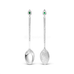 Ложка религиозная из серебра с фианитом 01-014-3