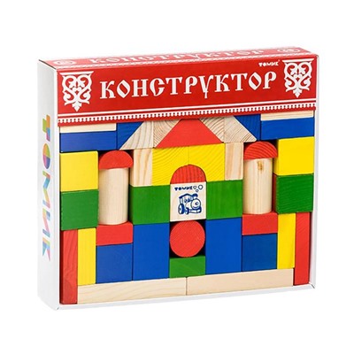 Конструктор «Цветной», 65 деталей