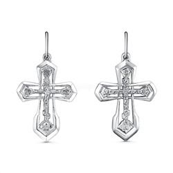 Крест из серебра родированный - 3,3 см 925 пробы 2-183р