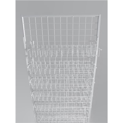 УЦЕНКА Стойка с сеткой, двухсторонняя, в комплекте 16 полок для семян, 63*49*183 см, цвет белый 4192