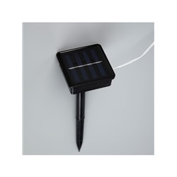 Гирлянда «Бахрома», 3×0.6 м, уличная, IP44, 114 LED, 8 режимов, солнечная батарея, прозрачная нить, свечение тёплое белое