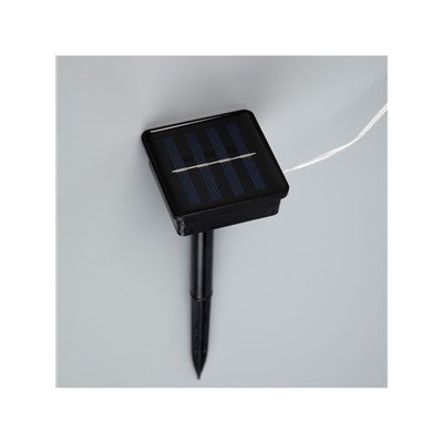 Гирлянда «Бахрома», 3×0.6 м, уличная, IP44, 114 LED, 8 режимов, солнечная батарея, прозрачная нить, свечение тёплое белое