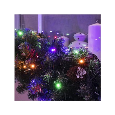 Гирлянда «Нить» 10 м, IP44, УМС, тёмная нить, 72 SMD-LED, свечение мульти, 220 В