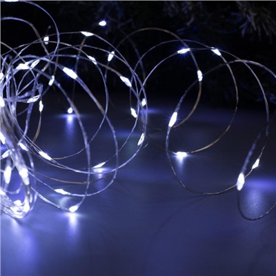 УЦЕНКА Гирлянда «Нить» 20 м роса, IP20, серебристая нить, 200 LED, свечение белое, 12 В