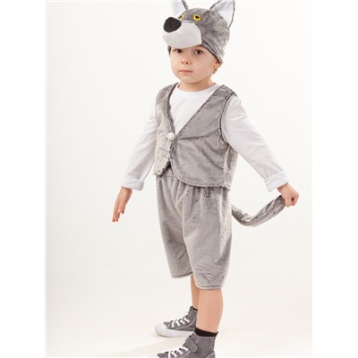 Карнавальный костюм «Волчонок Фомка», жилет, шорты, шапка, размер 110-56