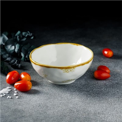 Салатник Доляна Organic Gold, 320 мл, d=12.5 см, фарфор, белый