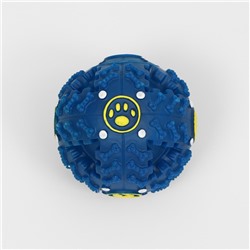 Квакающий мяч для собак большой, жёсткий, 9.5 см, тёмно-синий