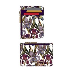 Чехол для пластик. карт на молнии "FLORA.ИРИСЫ" 14-096/07 (3 для карт, 1 для купюр и монет) Bruno Visconti