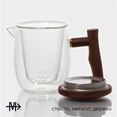 Заварочный чайник Magistro «Лофт» 400 мл, 15×9×11.5 см, стеклянное сито, стекло