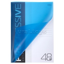 Тетрадь 48л. А4 клетка "Progressive" на скобе пластиковая обложка синяя