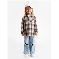 Рубашка детская фланелевая KAFTAN, размер 30 (98-104 см), коричневая