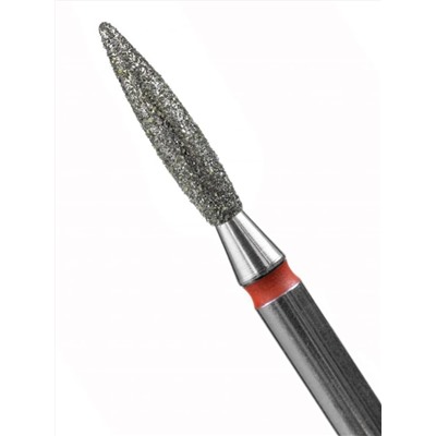 MANITA Фреза алмазная пламя острое удлиненное для аппаратного маникюра 856.104.243.100.021 ФАП-2.1 10М, красная насечка, ø 2,1 мм, 5 шт. 28342