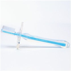 УЦЕНКА Прорезыватель - зубная щетка для малышей, с ограничителем, цвет голубой, Крошка Я